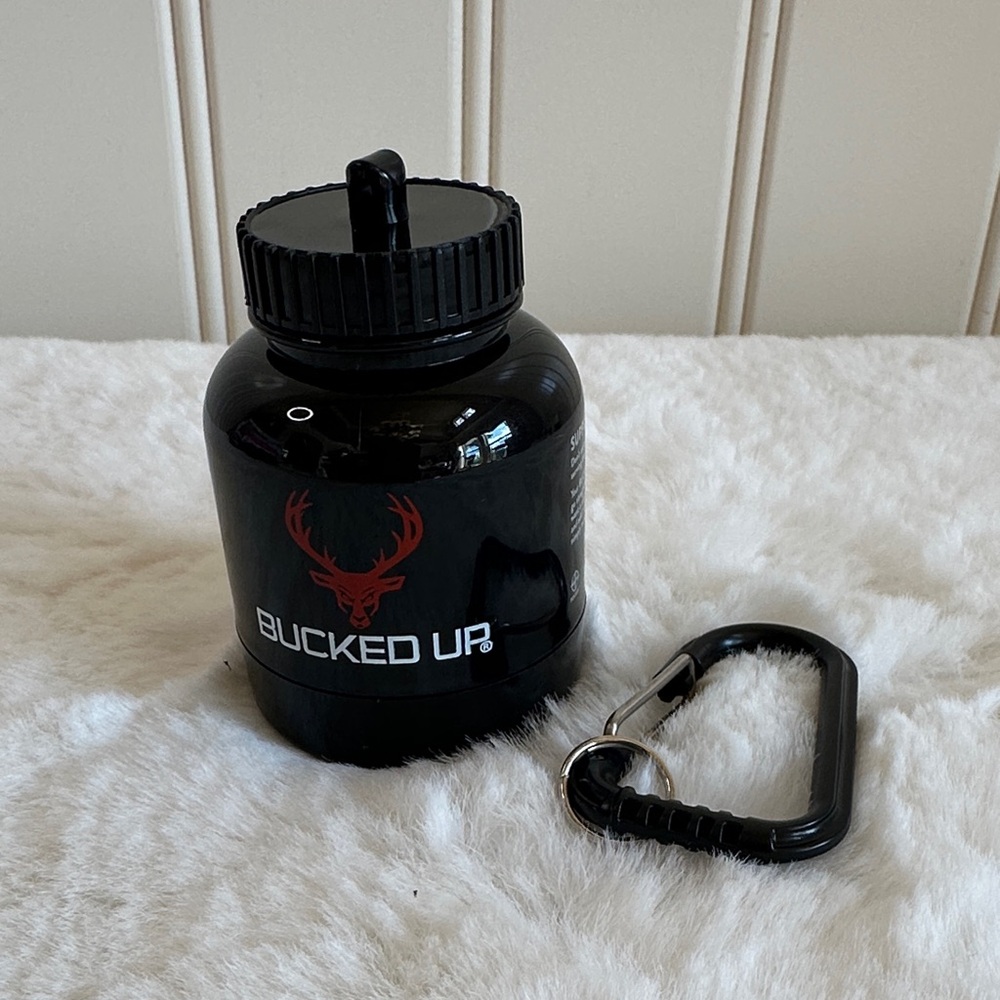 Bucked Up Supplement Keychain Funnel with Carabiner.  Size Small.